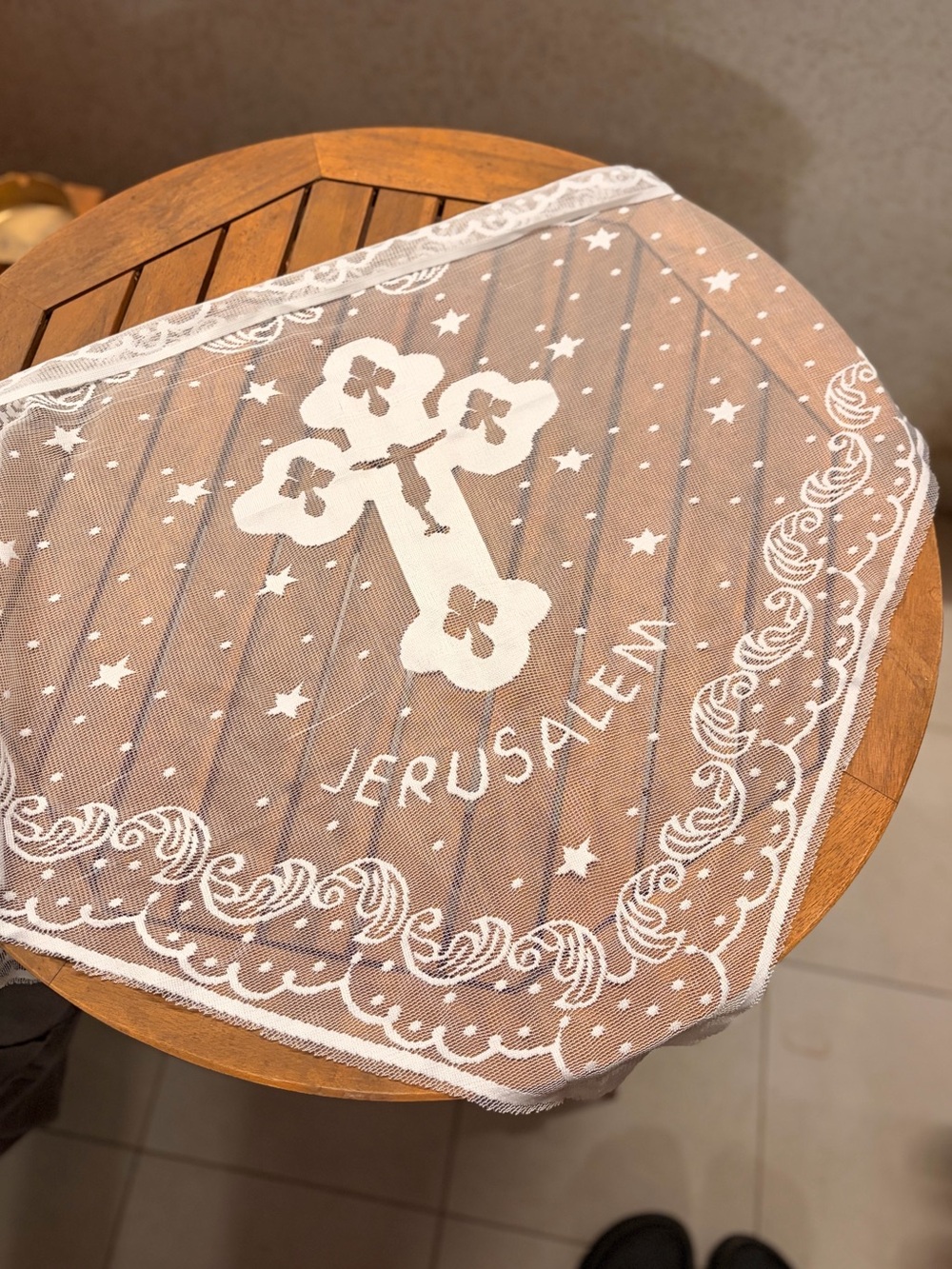 Jerusalem White Lace Communion Veil Cover